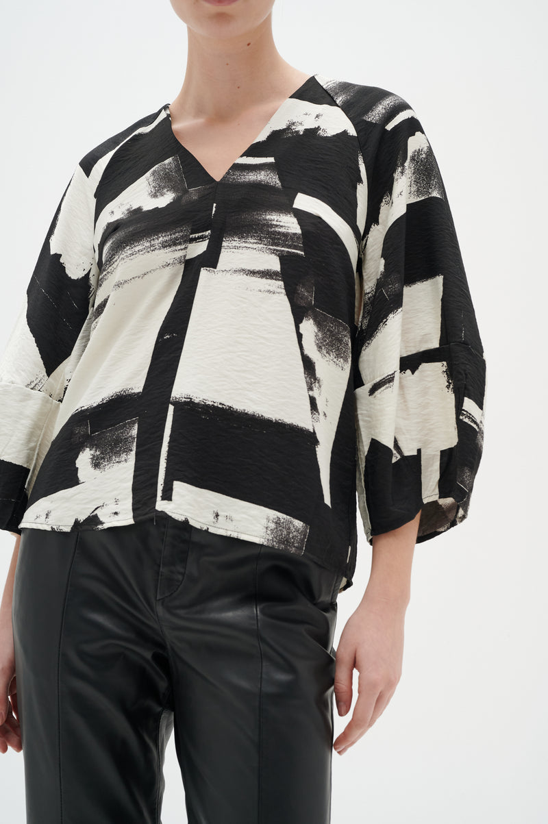 InWear Naomi Graphic Abstract V-Neck Blouse, 30108665