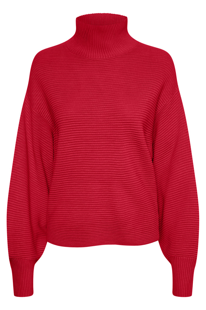 InWear Buma True Red Ribbed Pullover, 30108785