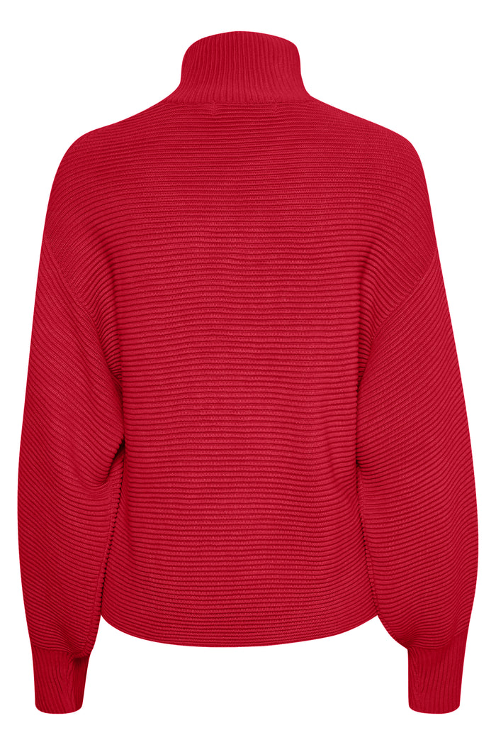 InWear Buma True Red Ribbed Pullover, 30108785