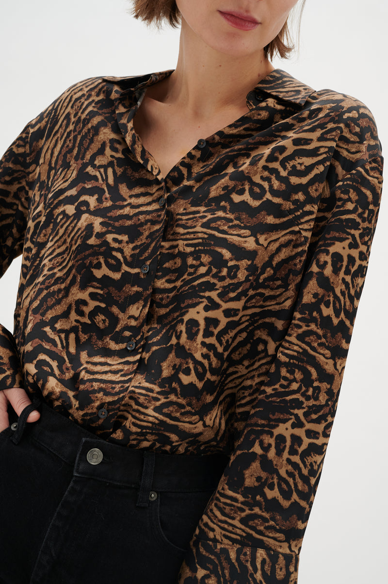 InWear Laurelin Leopard Print Oversized Shirt, 30108801