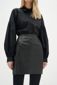 InWear Zander Black Leather Skirt, 30108842