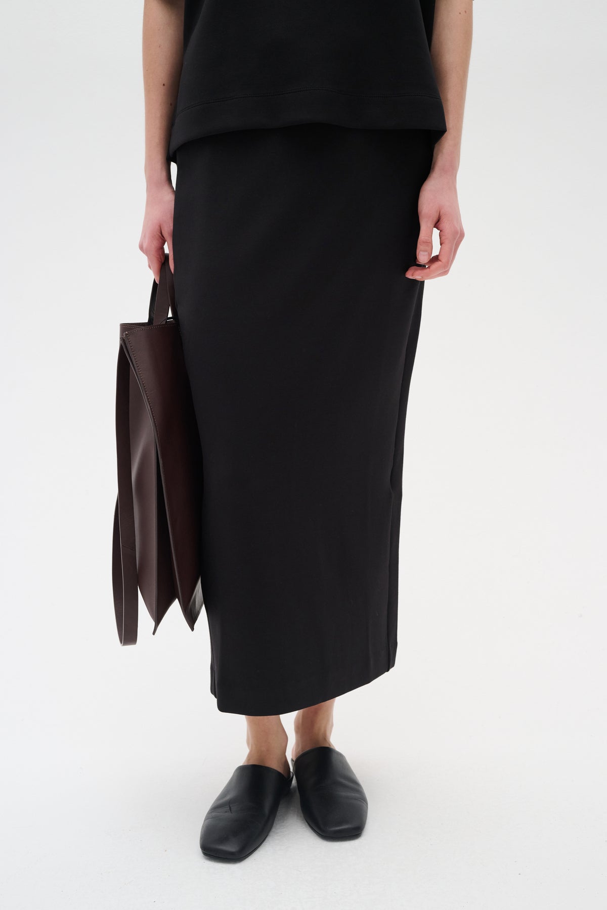 InWear Aida Black Modal Ankle Length Tube Skirt