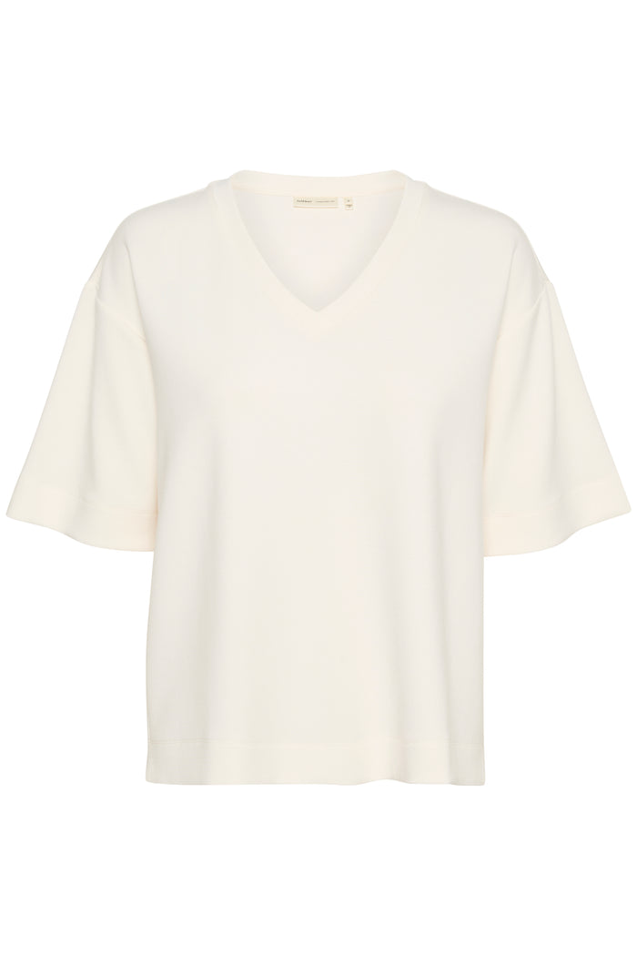 InWear Leicent Whisper White Oversized Modal V-Neck Supersoft T-Shirt