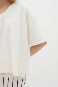 InWear Leicent Whisper White Oversized Modal V-Neck Supersoft T-Shirt