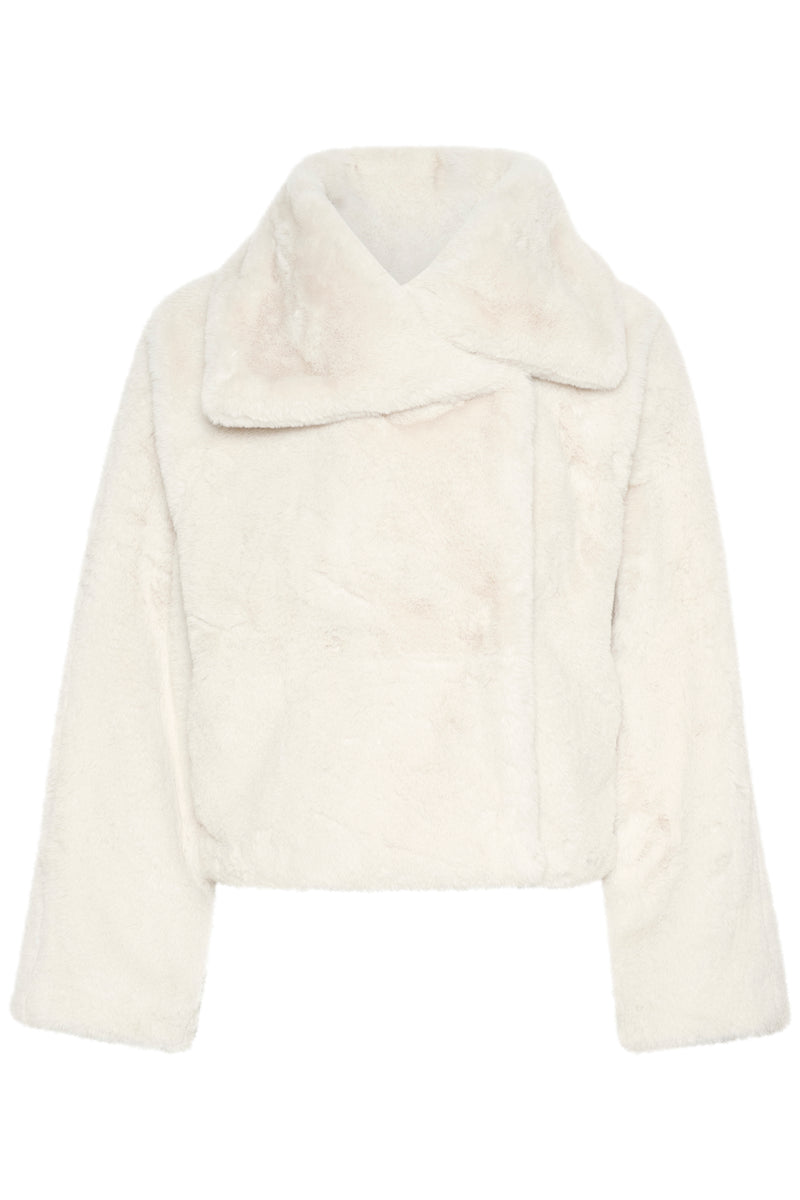 InWear Yoneko Haze Beige Faux Fur Short Coat