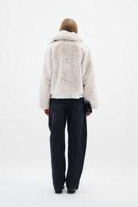 InWear Yoneko Haze Beige Faux Fur Short Coat