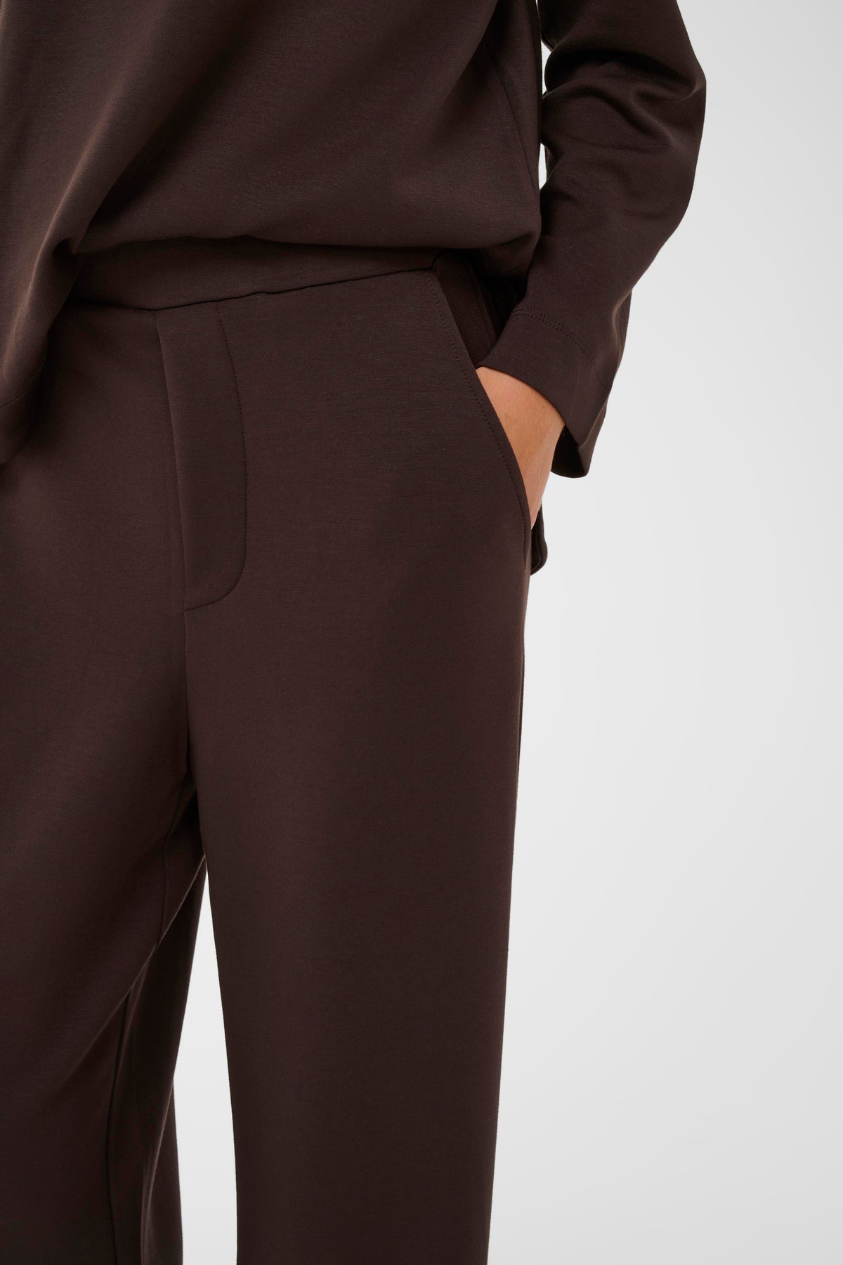 InWear Gincent Chocolate Brown Modal Wide Leg Joggers