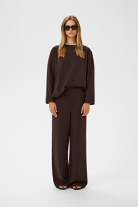 InWear Gincent Chocolate Brown Modal Wide Leg Joggers