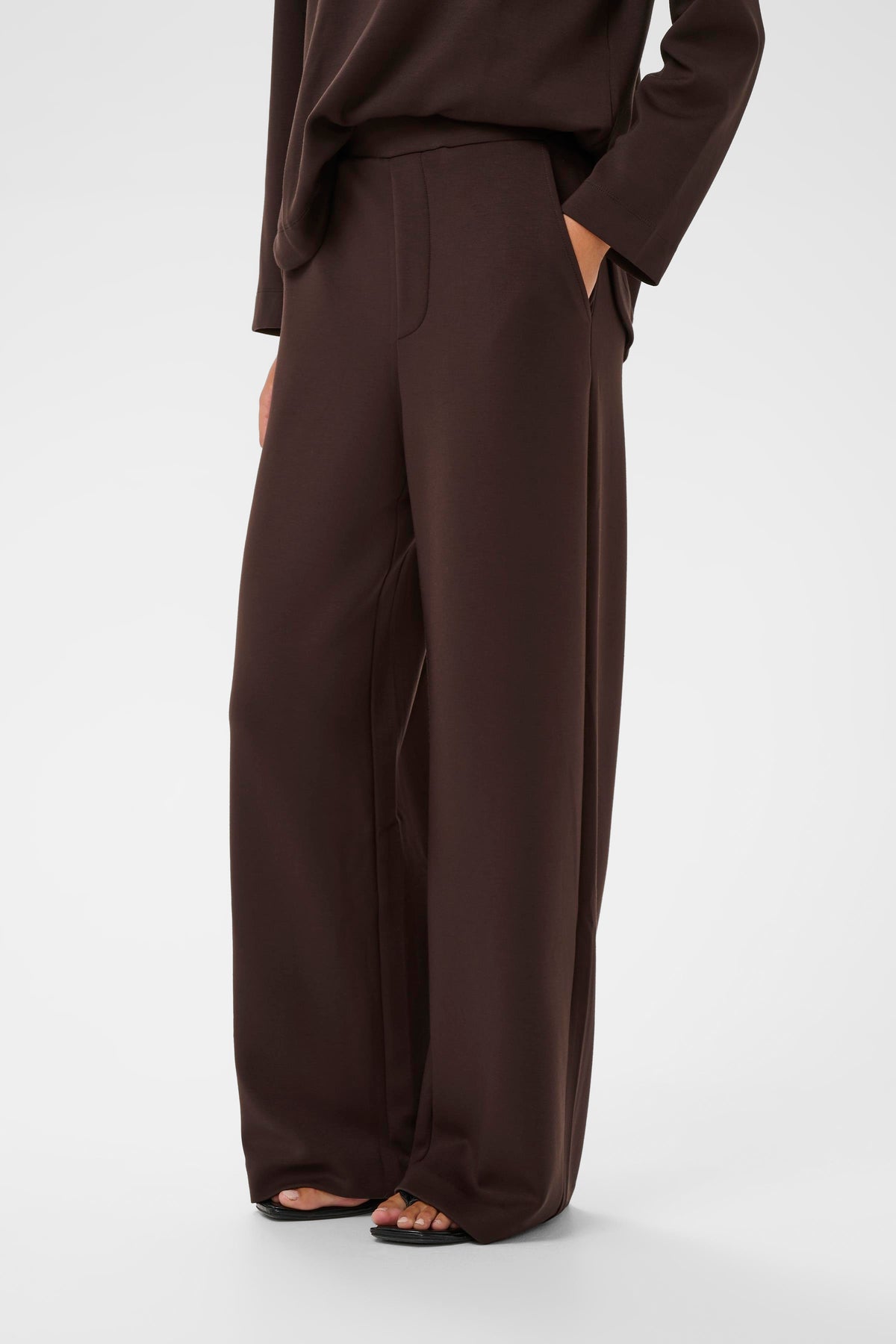 InWear Gincent Chocolate Brown Modal Wide Leg Joggers