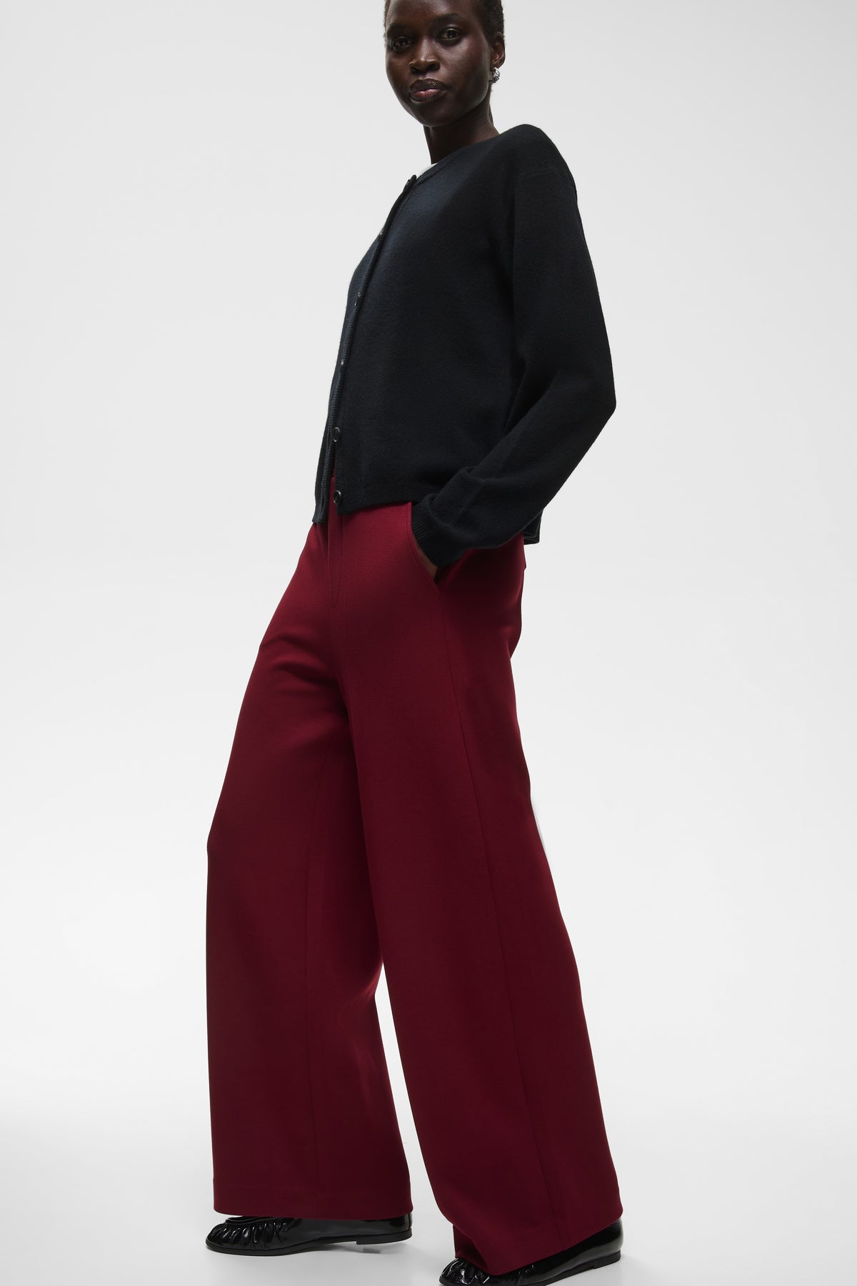 InWear Gincent Zinfandel Burgundy Modal Wide Leg Joggers, 30109909