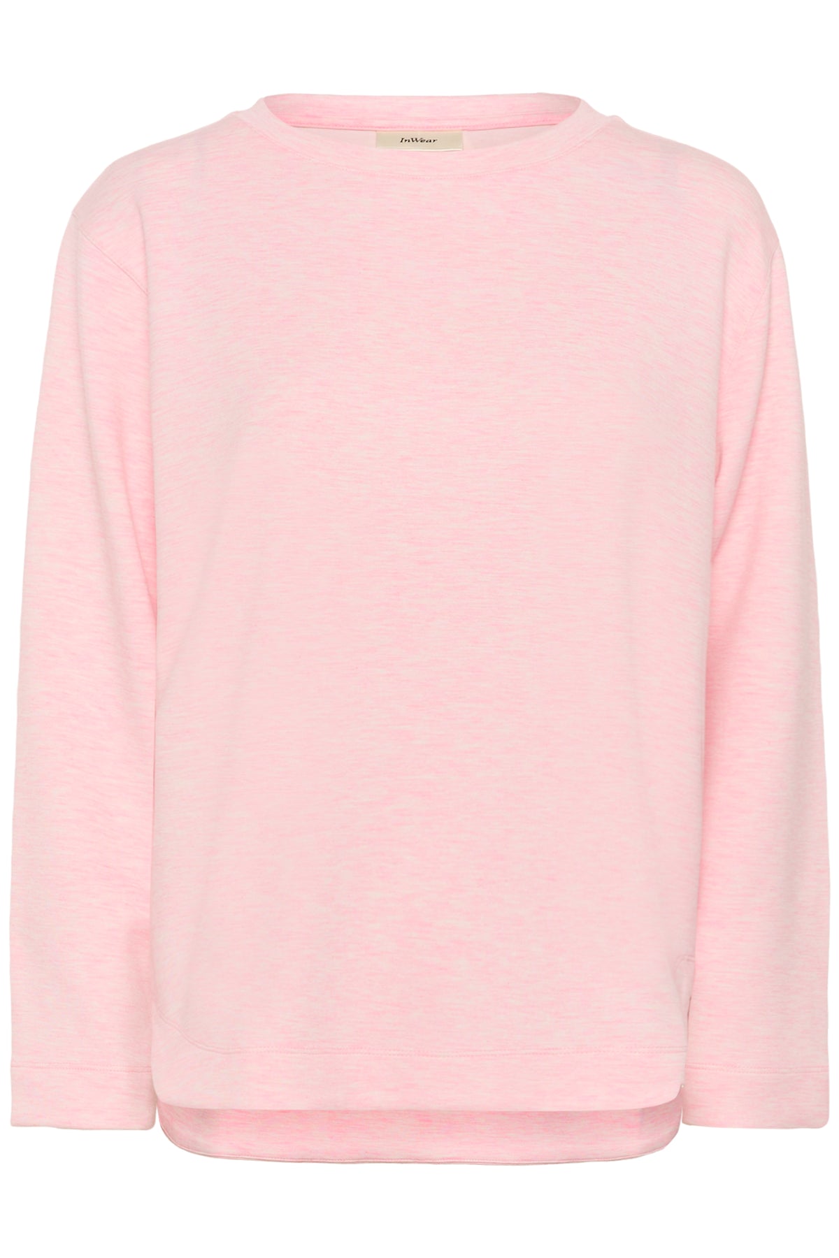 InWear Gincent Candy Pink Melange Modal Supersoft Dipped Hem Sweatshirt