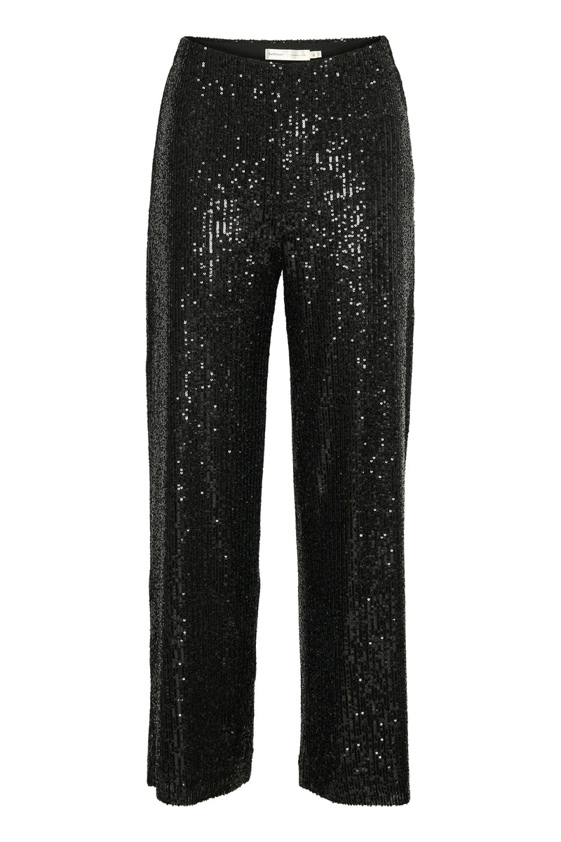 InWear Barbara Black Sequin Wide Leg Trousers, 30110081