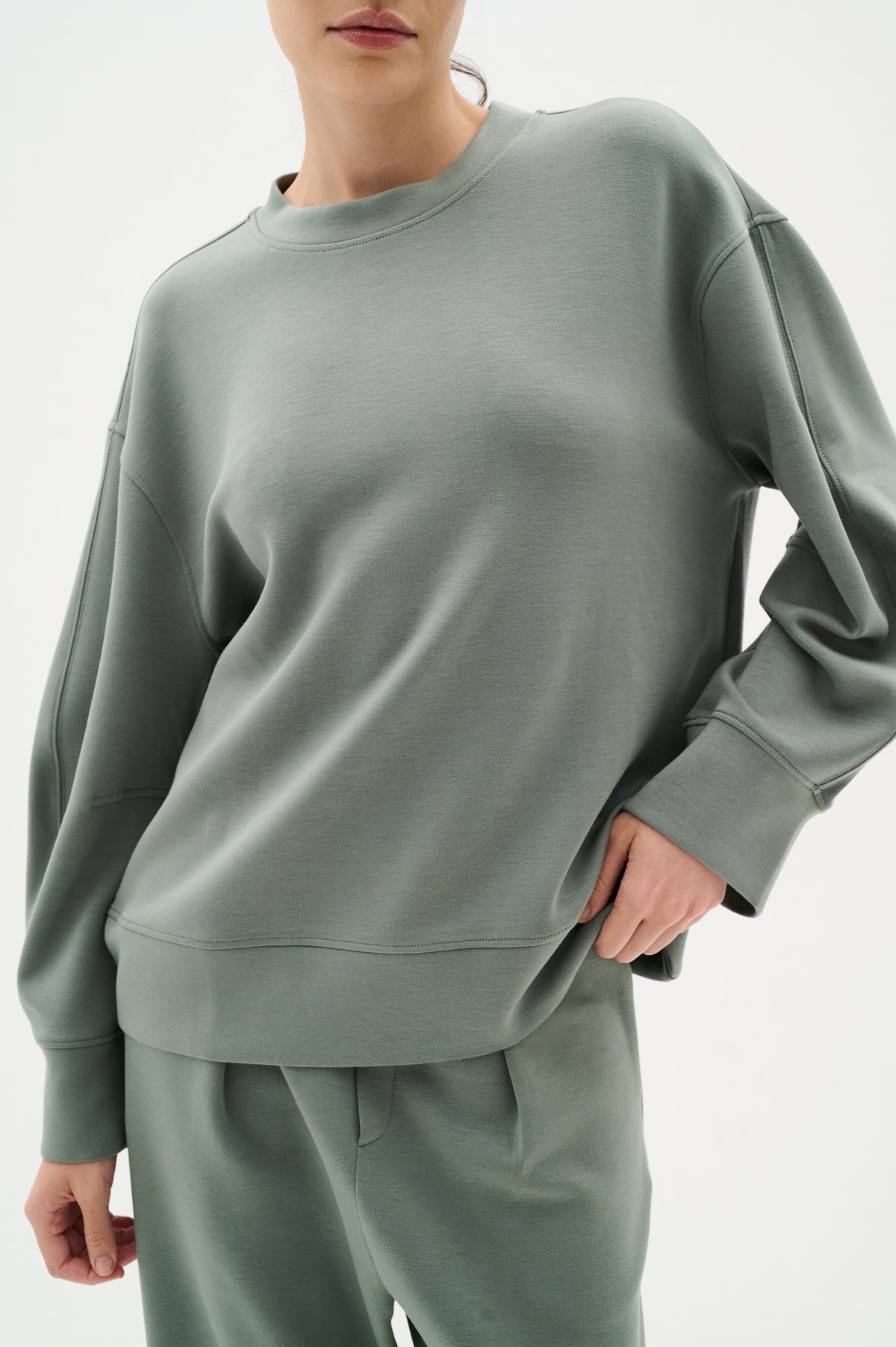 InWear Annieh Agave Green Modal Relaxed Fit Sweatshirt, 30110204