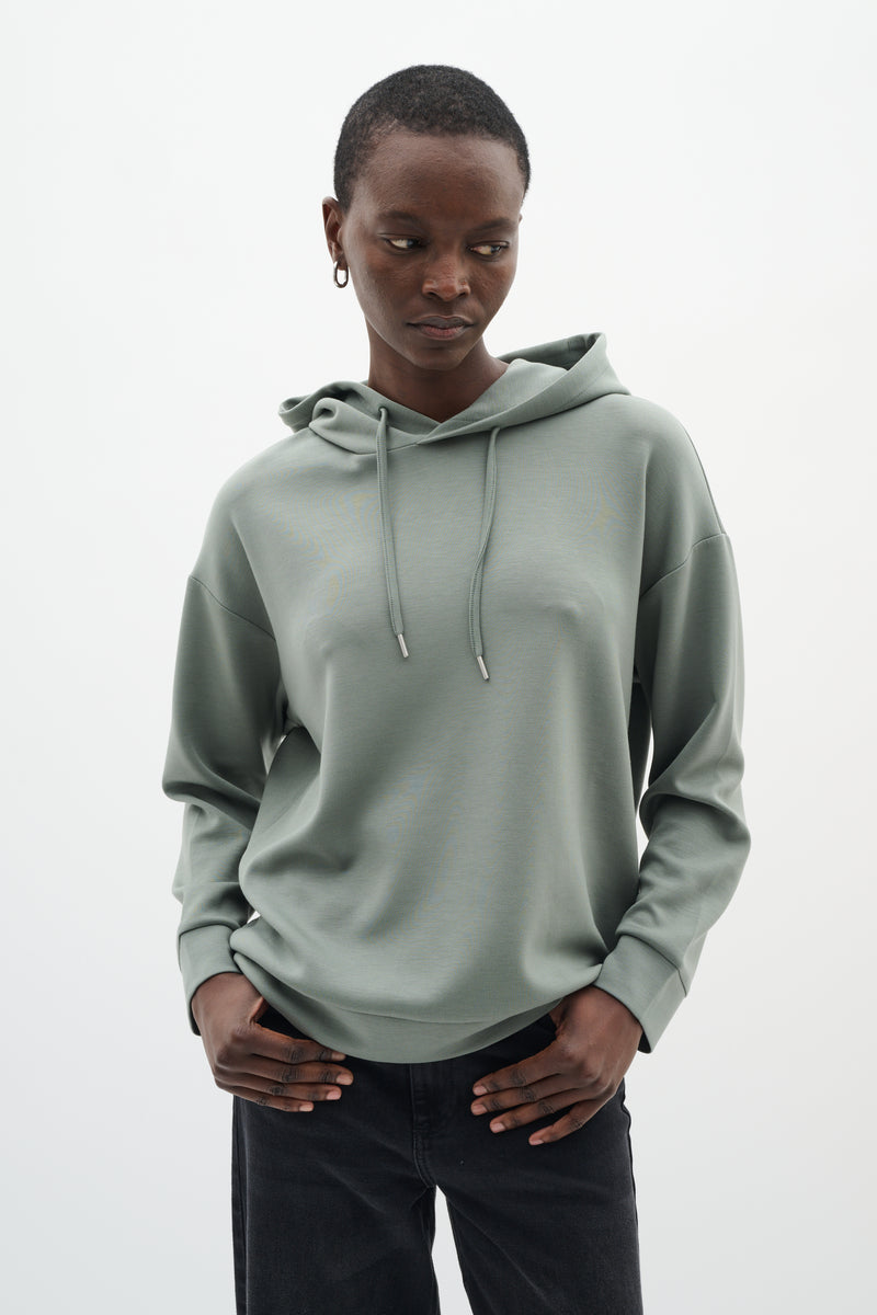 InWear Annieh Agave Green Oversized Sports Luxe Hoodie, 30110205