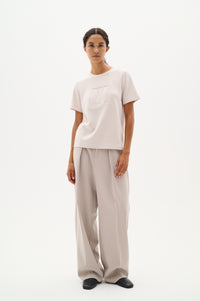 InWear Vincent Haze Beige Embossed Logo T-Shirt