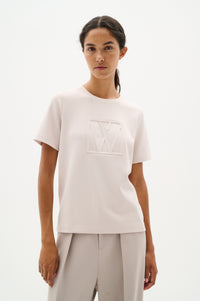 InWear Vincent Haze Beige Embossed Logo T-Shirt
