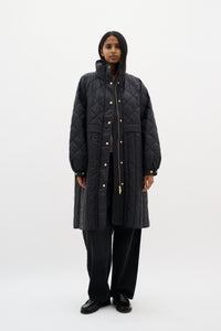 InWear Karmel Ultimate Quilted Black Longline Coat, 30110660