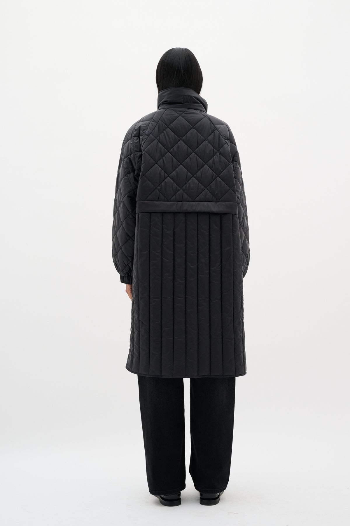 InWear Karmel Ultimate Quilted Black Longline Coat, 30110660