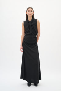 InWear Krith Koto Black Lurex Metallic Knot Neck Top