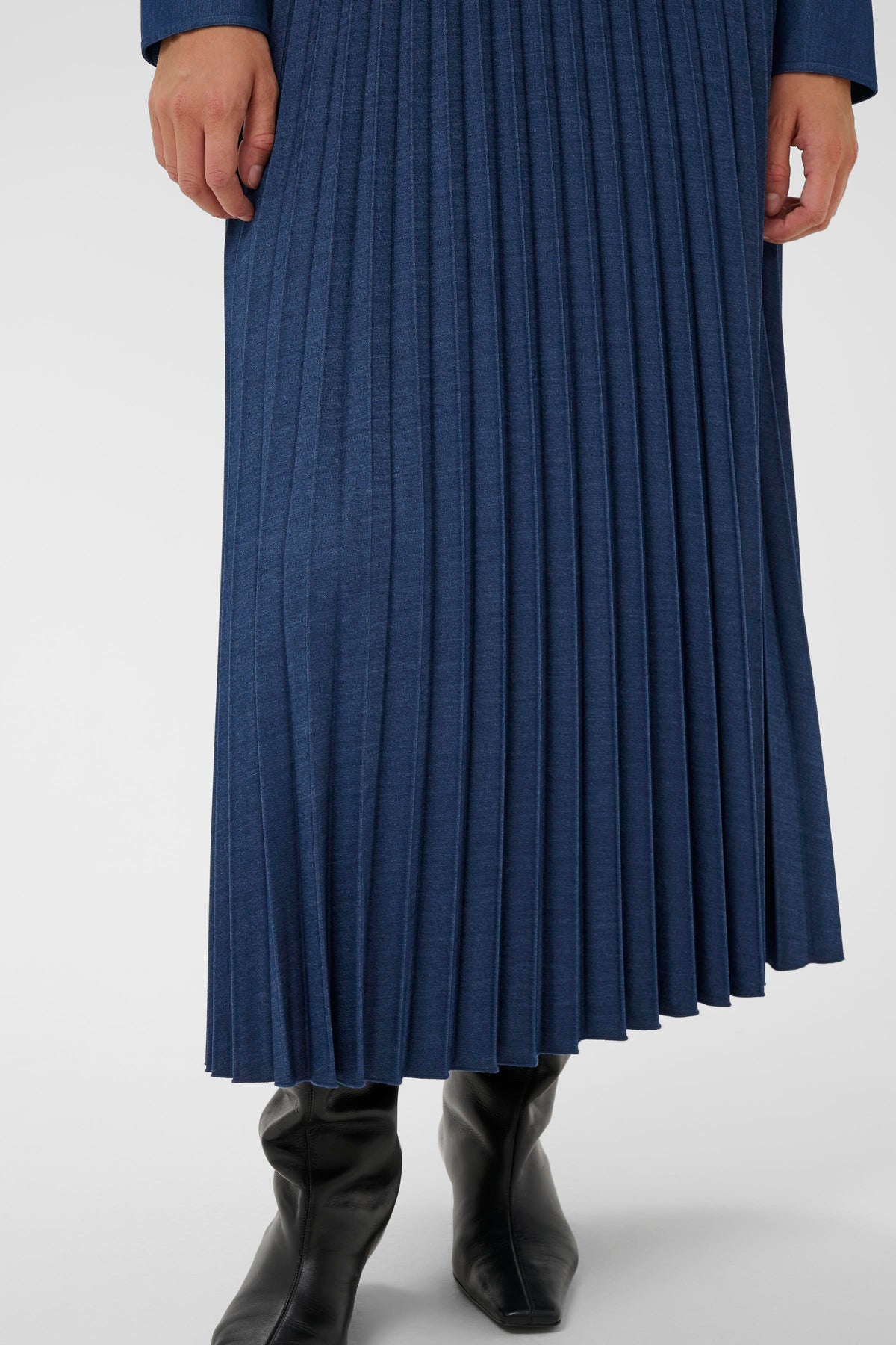 InWear Edition Cherrie Denim Pleated Maxi Skirt