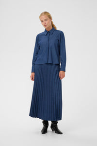 InWear Edition Cherrie Denim Pleated Maxi Skirt