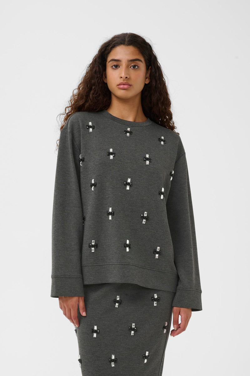 InWear Kincent Grey Melange Modal Deco Sweatshirt