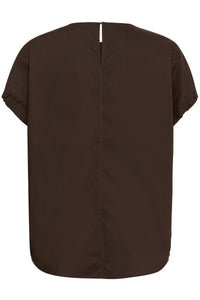 InWear Raven Coffee Bean Boxy Top with Dipped Hem, 30112500