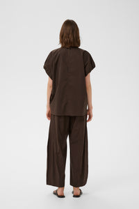 InWear Raven Coffee Bean Boxy Top with Dipped Hem, 30112500