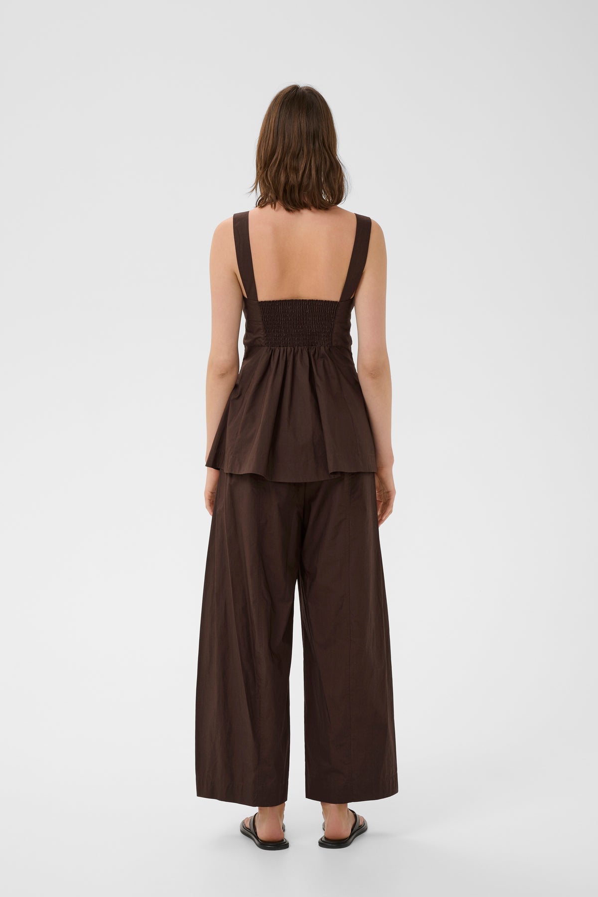 InWear Raven Coffee Bean Poplin Barrel Leg Trousers, 30112504