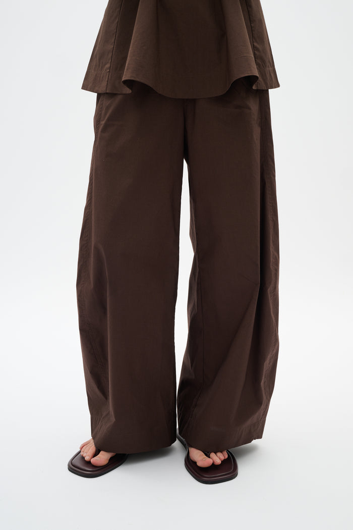 InWear Raven Coffee Bean Poplin Barrel Leg Trousers, 30112504