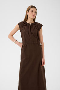 InWear Ellini Coffee Bean Midi Dress with Mocha Tie Detailing, 30112531