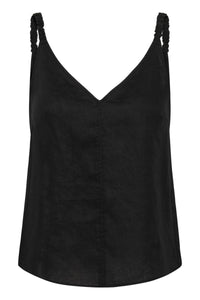InWear ElinorIW Black V-Neck Linen Blouse, 30112539