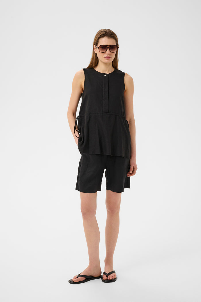 InWear ElinorIW Black Linen Shorts, 30112545