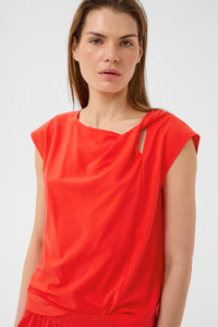 InWear Pennie Poppy Red Twist Neck Top, 30112574
