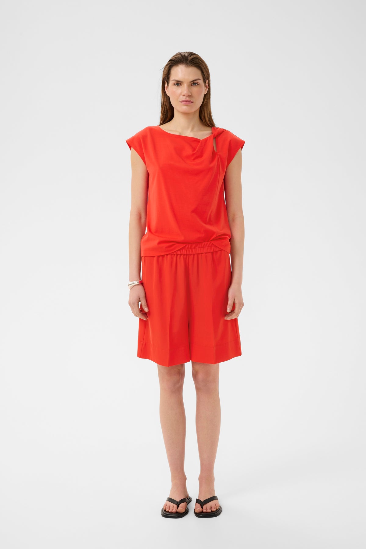 InWear Pennie Poppy Red Twist Neck Top
