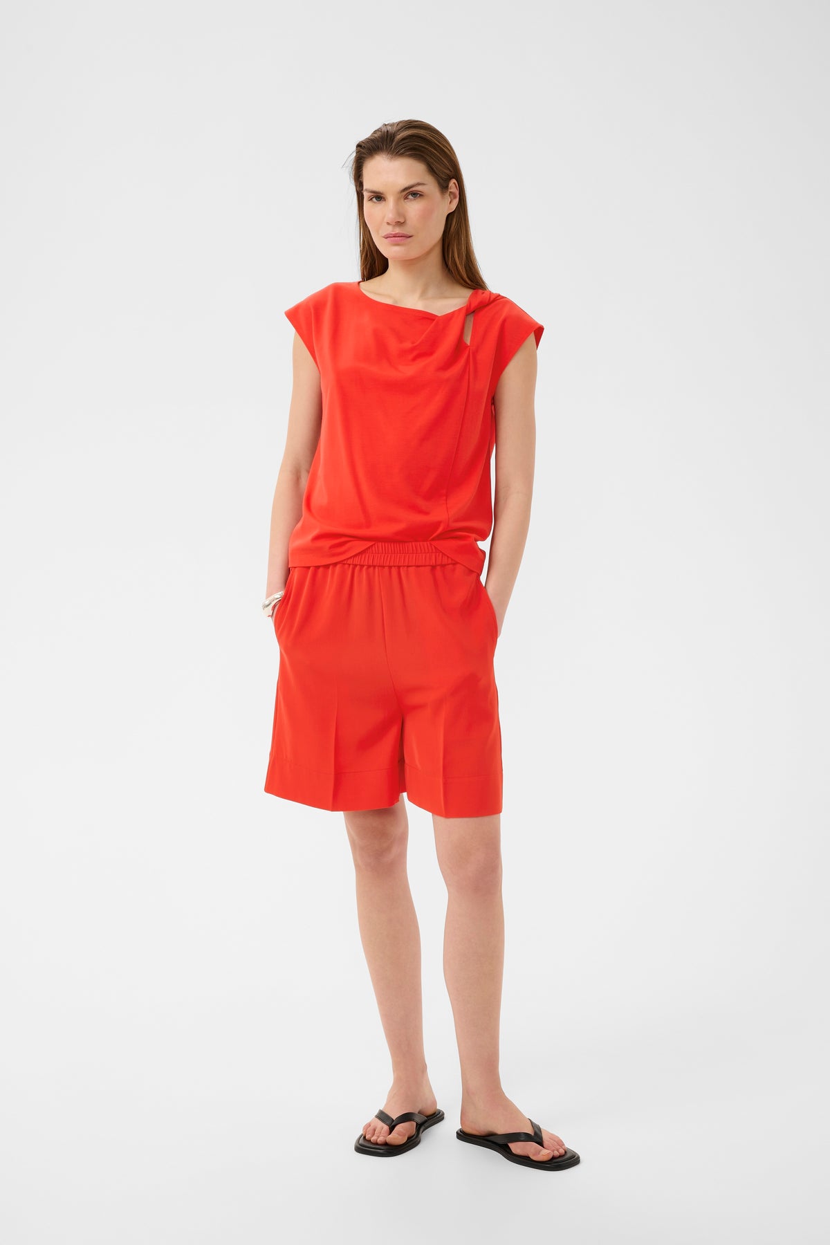 InWear Pennie Poppy Red Twist Neck Top