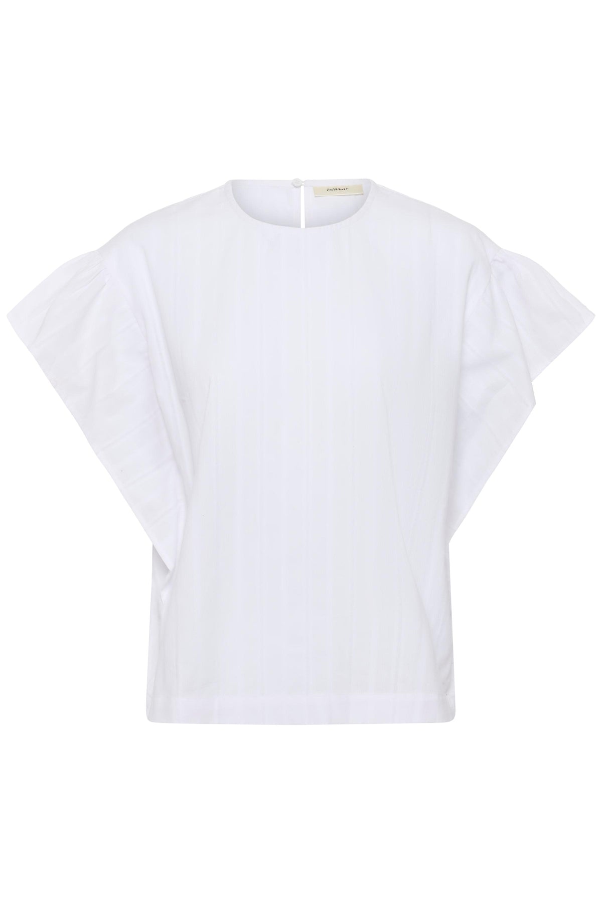 InWear Roseville Pure White Flutter Sleeve Classic Blouse