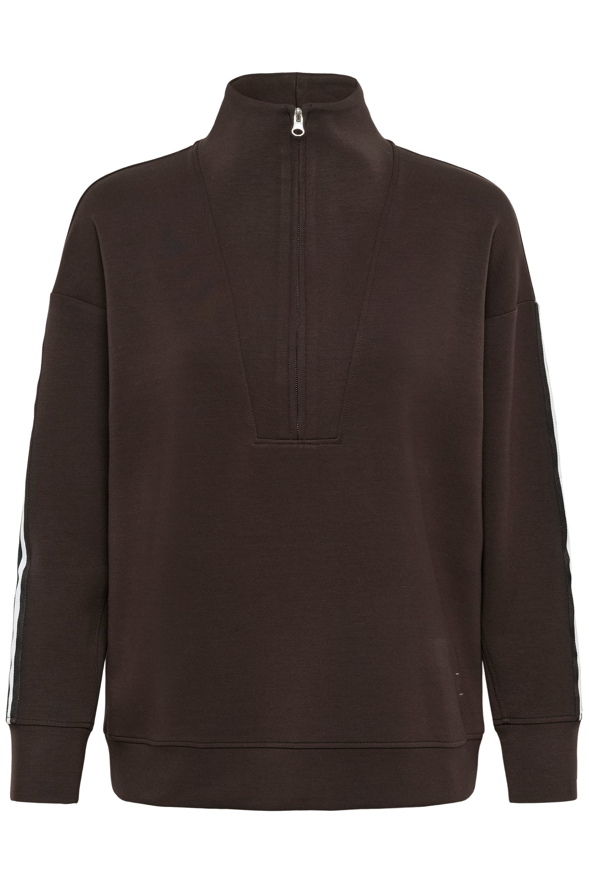 InWear Aggie Vincent Chocolate Brown Modal 1/2 Zip Sweatshirt, 30112856