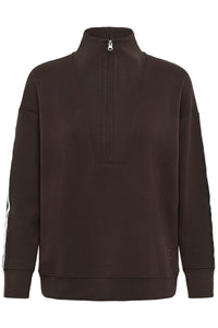 InWear Aggie Vincent Chocolate Brown Modal 1/2 Zip Sweatshirt, 30112856