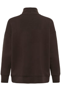 InWear Aggie Vincent Chocolate Brown Modal 1/2 Zip Sweatshirt, 30112856