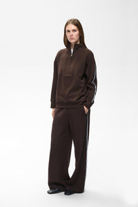 InWear Aggie Vincent Chocolate Brown Modal 1/2 Zip Sweatshirt, 30112856