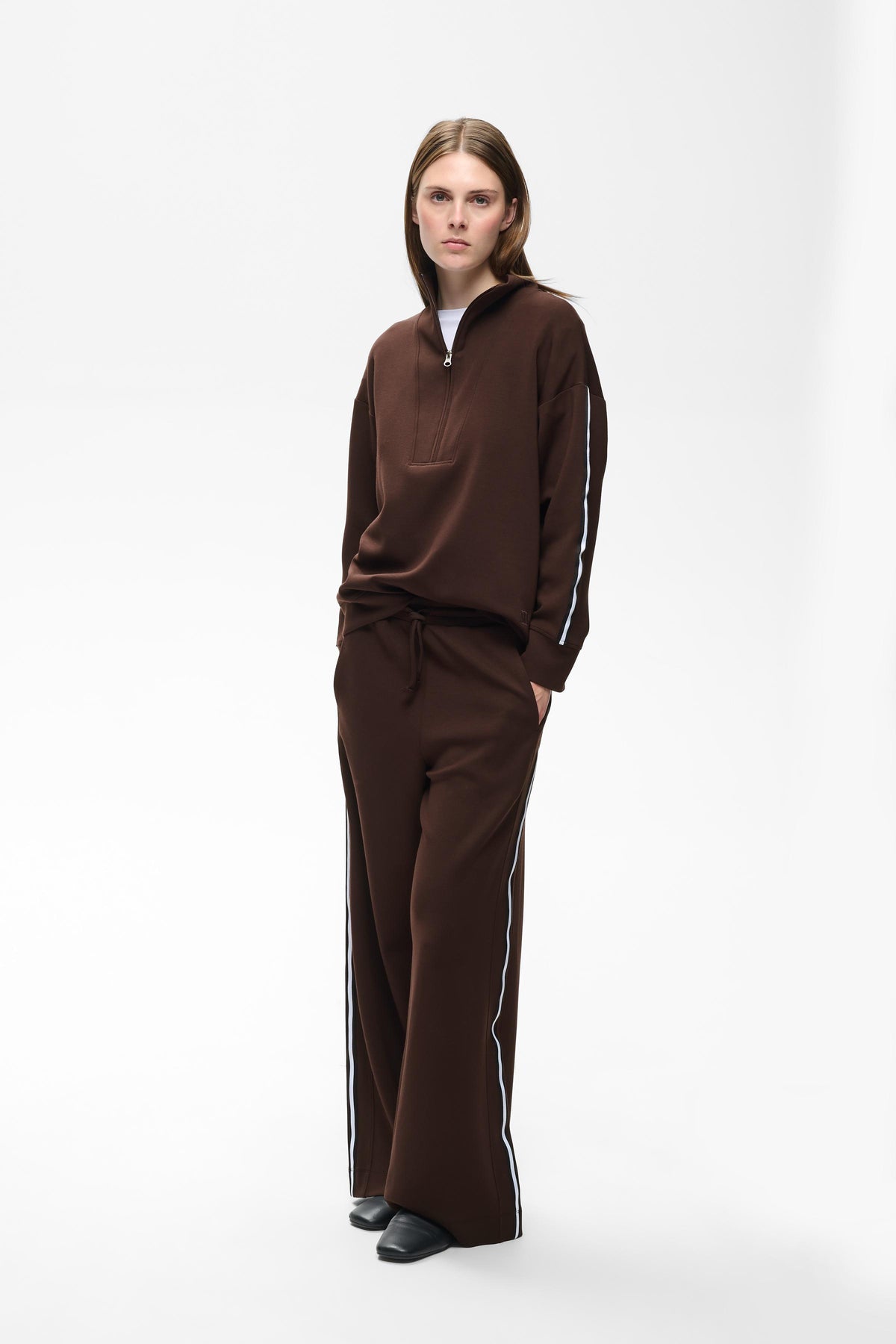 InWear Aggie Vincent Modal Chocolate Brown Wide Leg Joggers