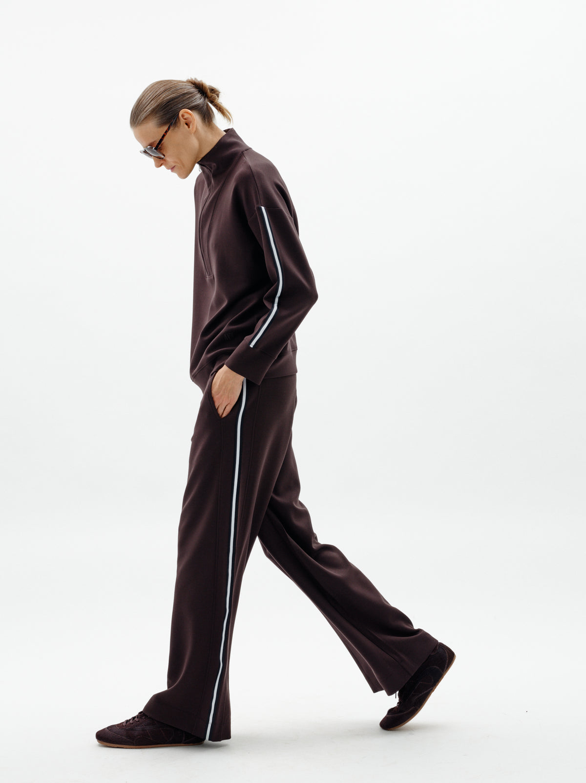 InWear Aggie Vincent Modal Chocolate Brown Wide Leg Joggers