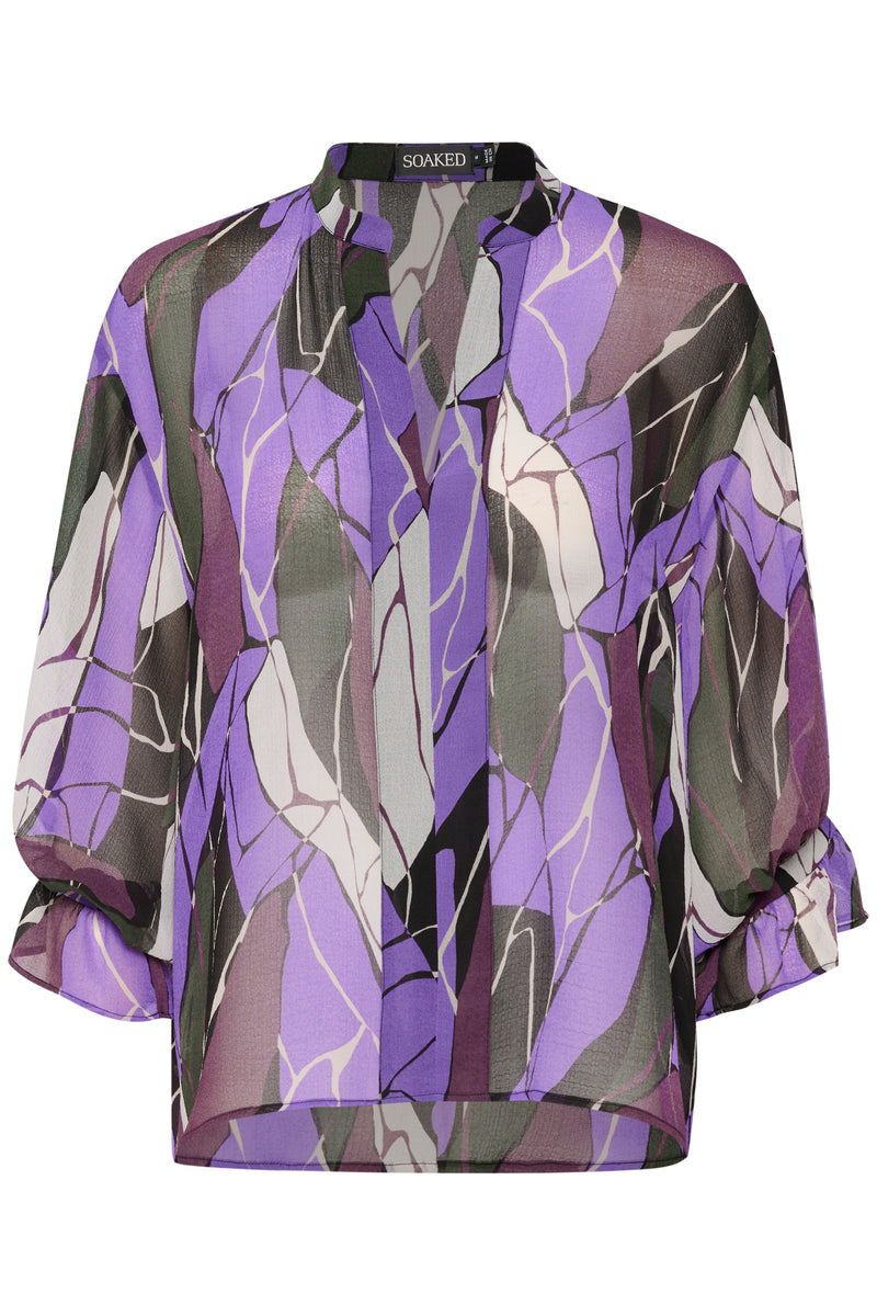 Soaked in Luxury Josefine Amily Passion Flower Rock Print Oversized Blouse, 30405845