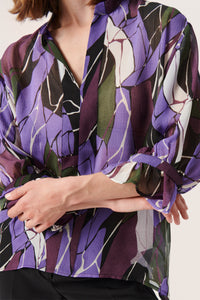 Soaked in Luxury Josefine Amily Passion Flower Rock Print Oversized Blouse, 30405845