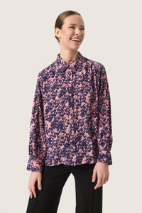 Soaked in Luxury Sylvia Blush Drop Abstract Print Oversized Shirt, 30406305