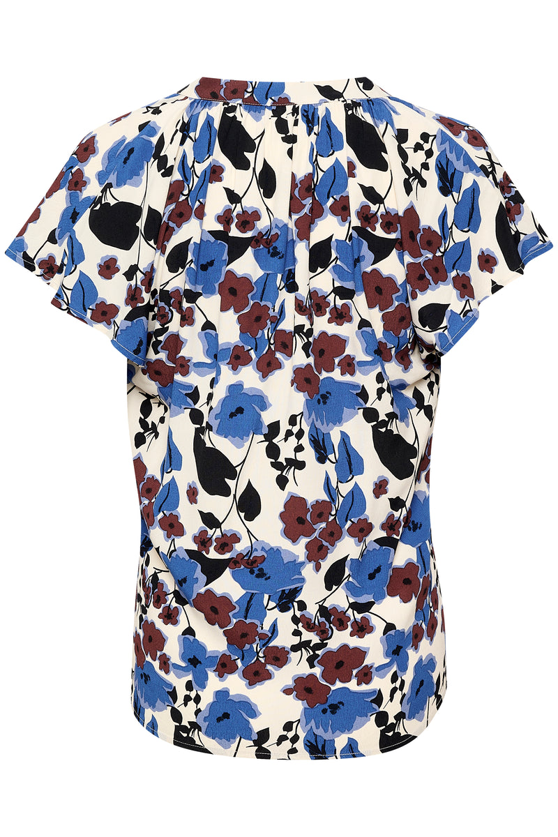 Soaked in Luxury Jaila Marian Sandshell Graphic Flower Printed Top, 30406843