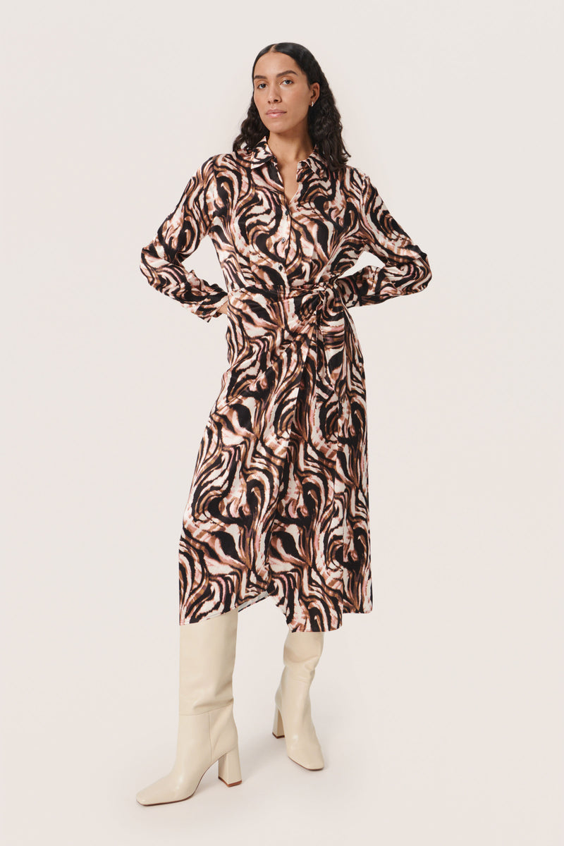 Soaked in Luxury Leighton Hot Fudge Swirl Midi Dress, 30406967