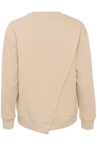 Soaked in Luxury Gry Plaza Taupe Oversized Crossover Back Sweatshirt, 30407175