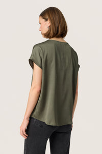 Soaked in Luxury Loana Marija Grape Leaf V-Neck Blouse